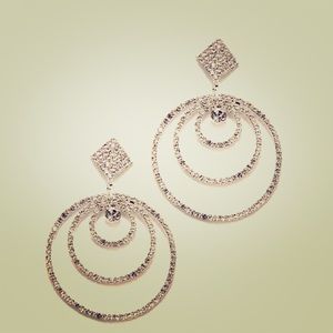 Stone Multi Circle Drop Earrings